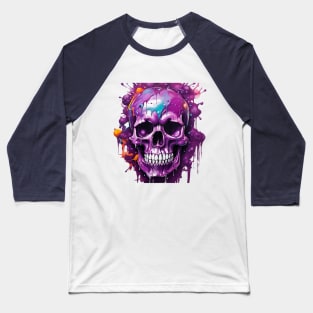 Purple Skull Baseball T-Shirt